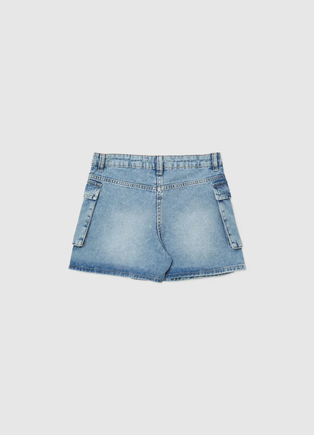 Calliope skort cargo denim fille jupe-short ceinture