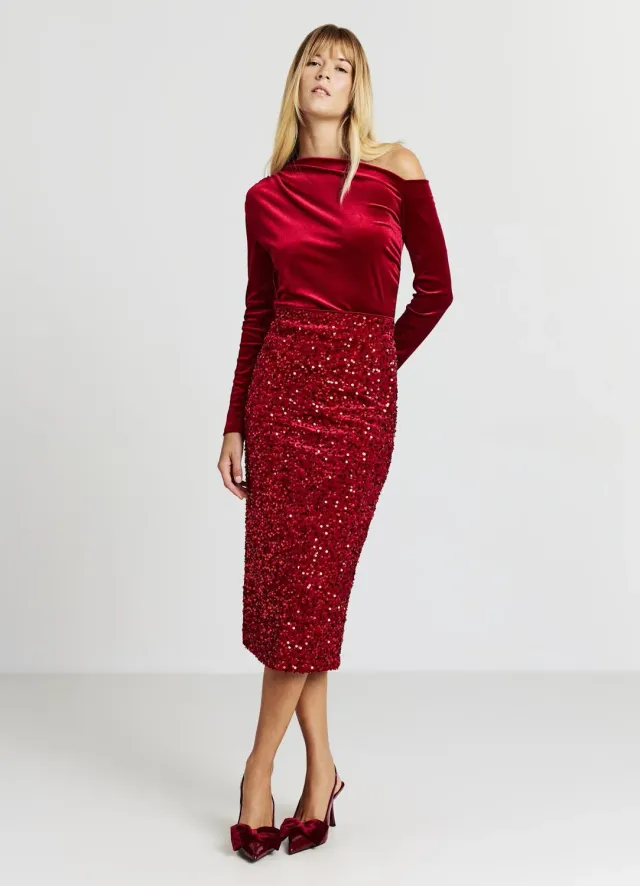 Calliope top asymétrique drapé femme uni