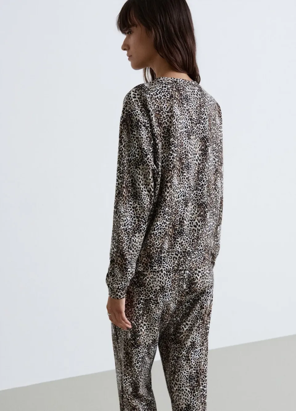 Calliope pyjama léopard ensemble femme manches longues