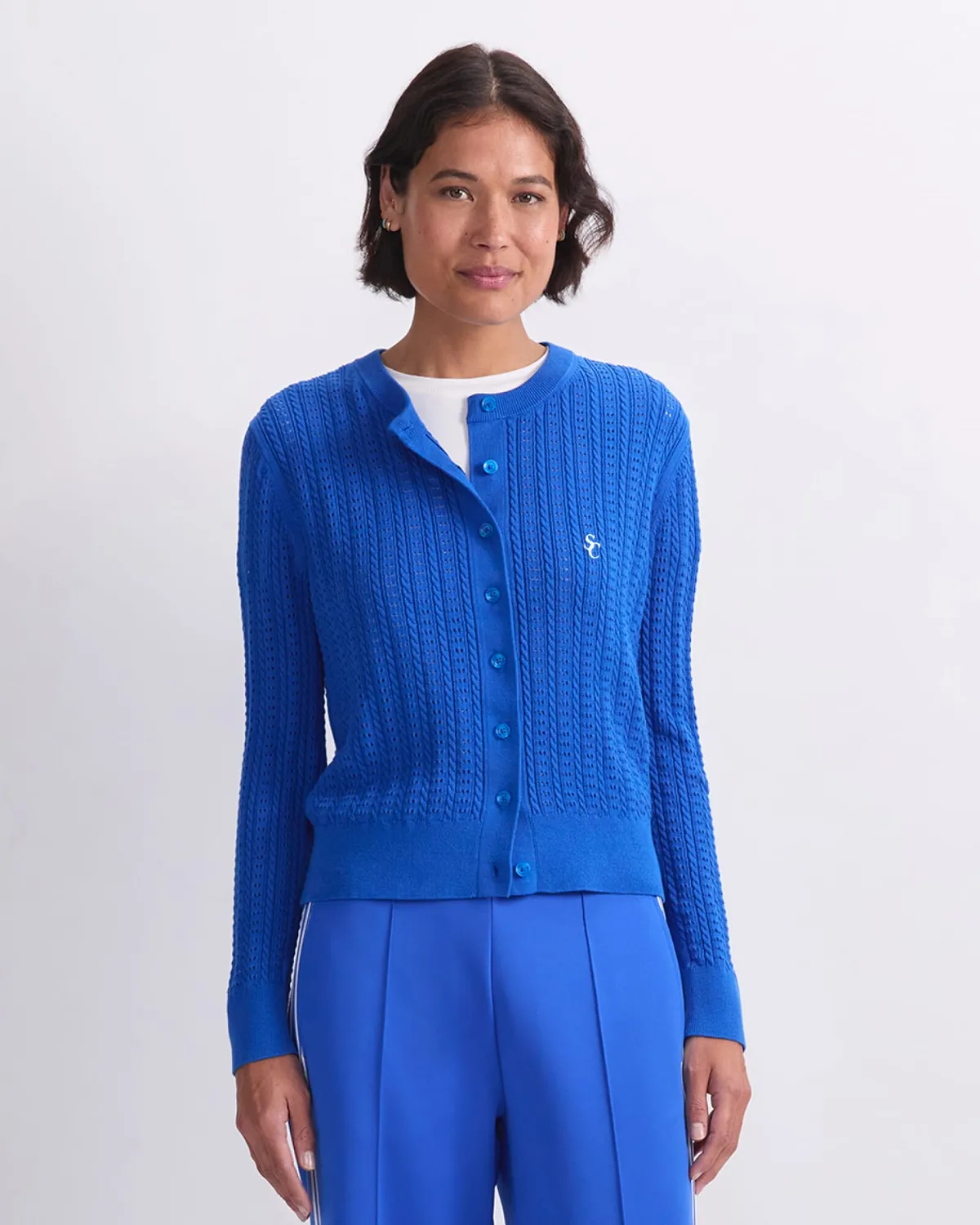 Sportscraft Elka Cable gilet coton ajouré