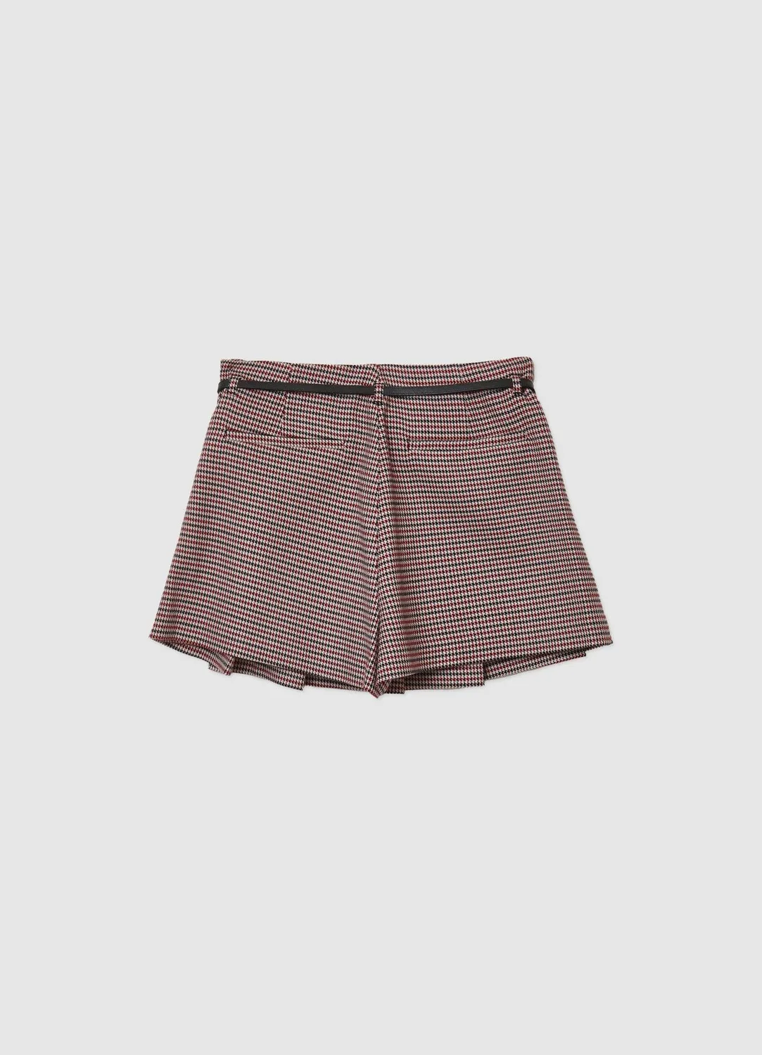 Calliope jupe-short plissée femme pied-de-poule ceinture