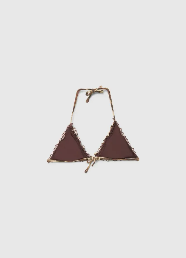 Calliope haut de bikini triangle réversible brillant