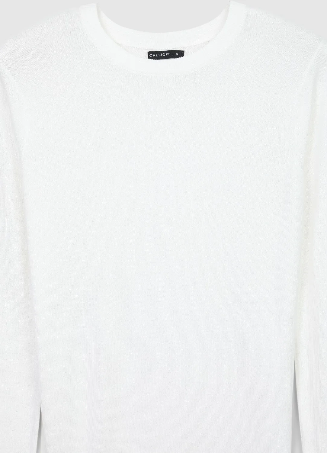 Calliope pull femme col rond manches longues uni