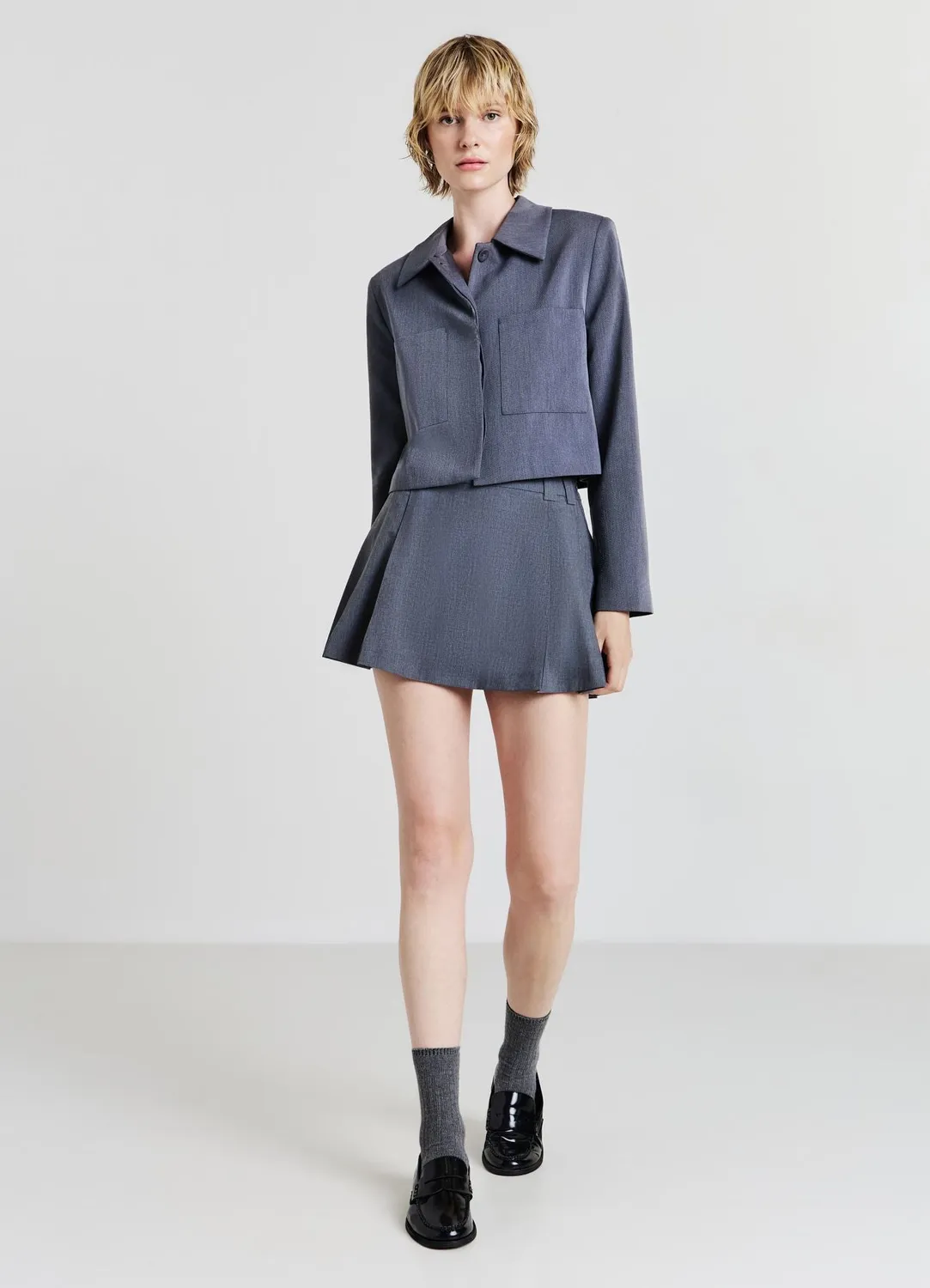 Calliope jupe-culotte plissée zip latéral femme
