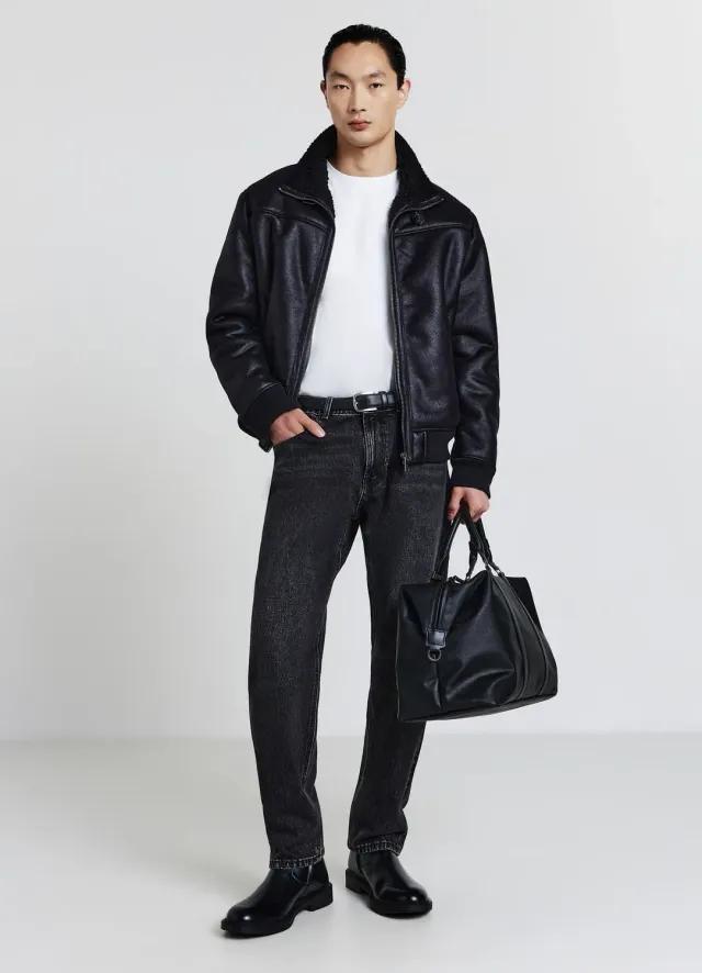 Calliope blouson homme matelassé effet mouton col montant
