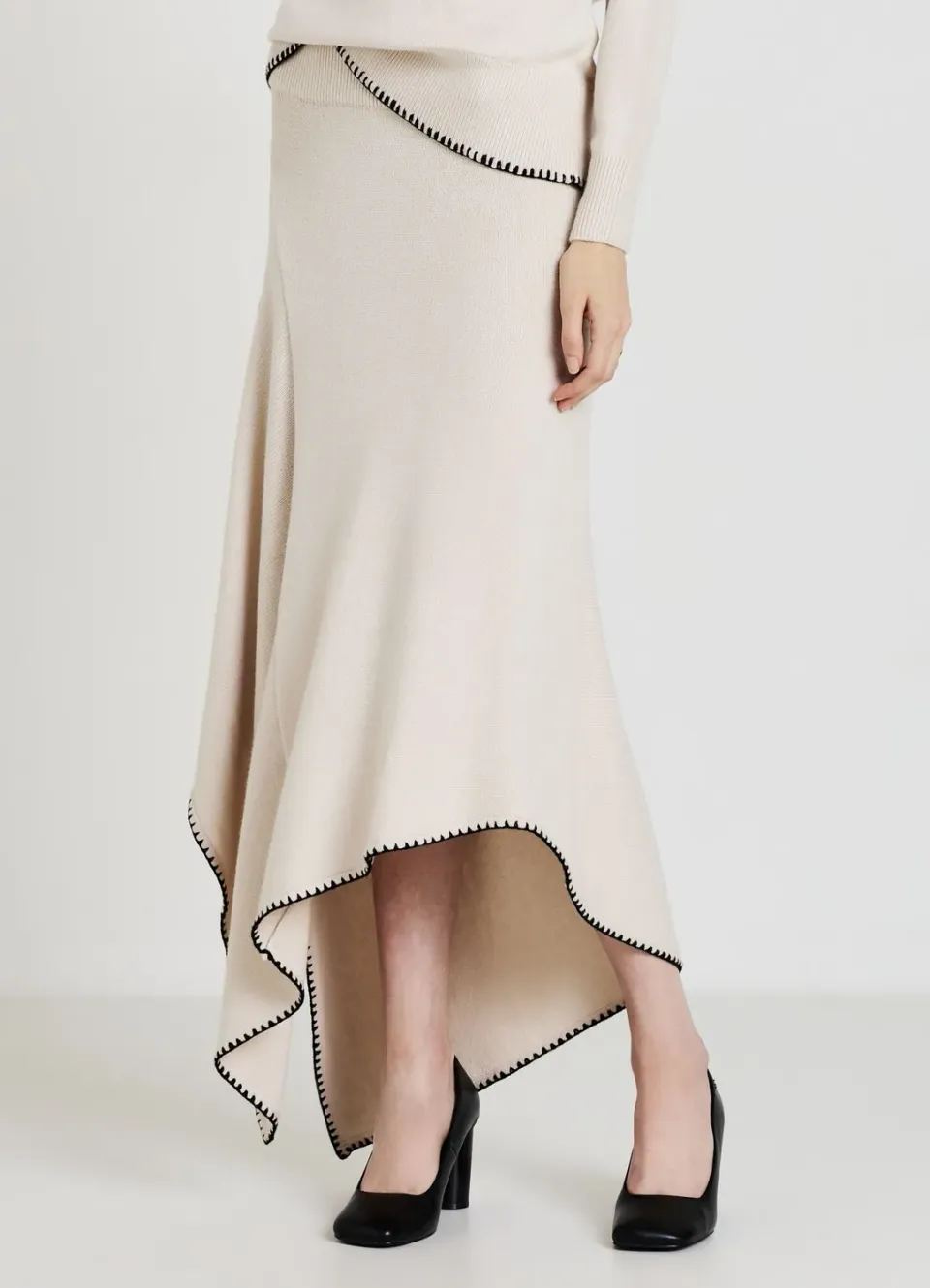 Calliope Jupe Asymétrique Surpiqûres Femme Jupe