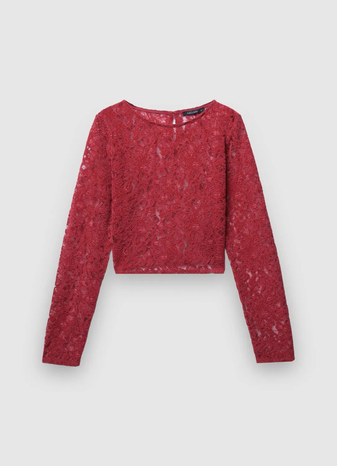 Calliope blouse dentelle floccato femme manches longues