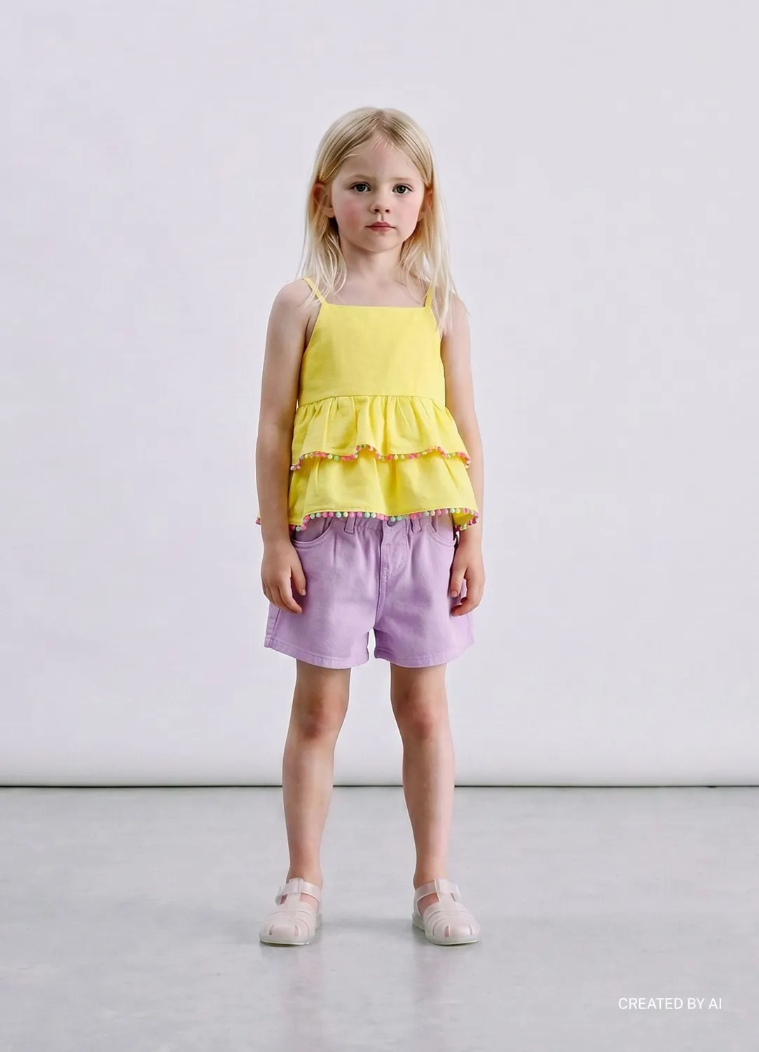 Calliope Shorts fille taille haute ceinture élastique