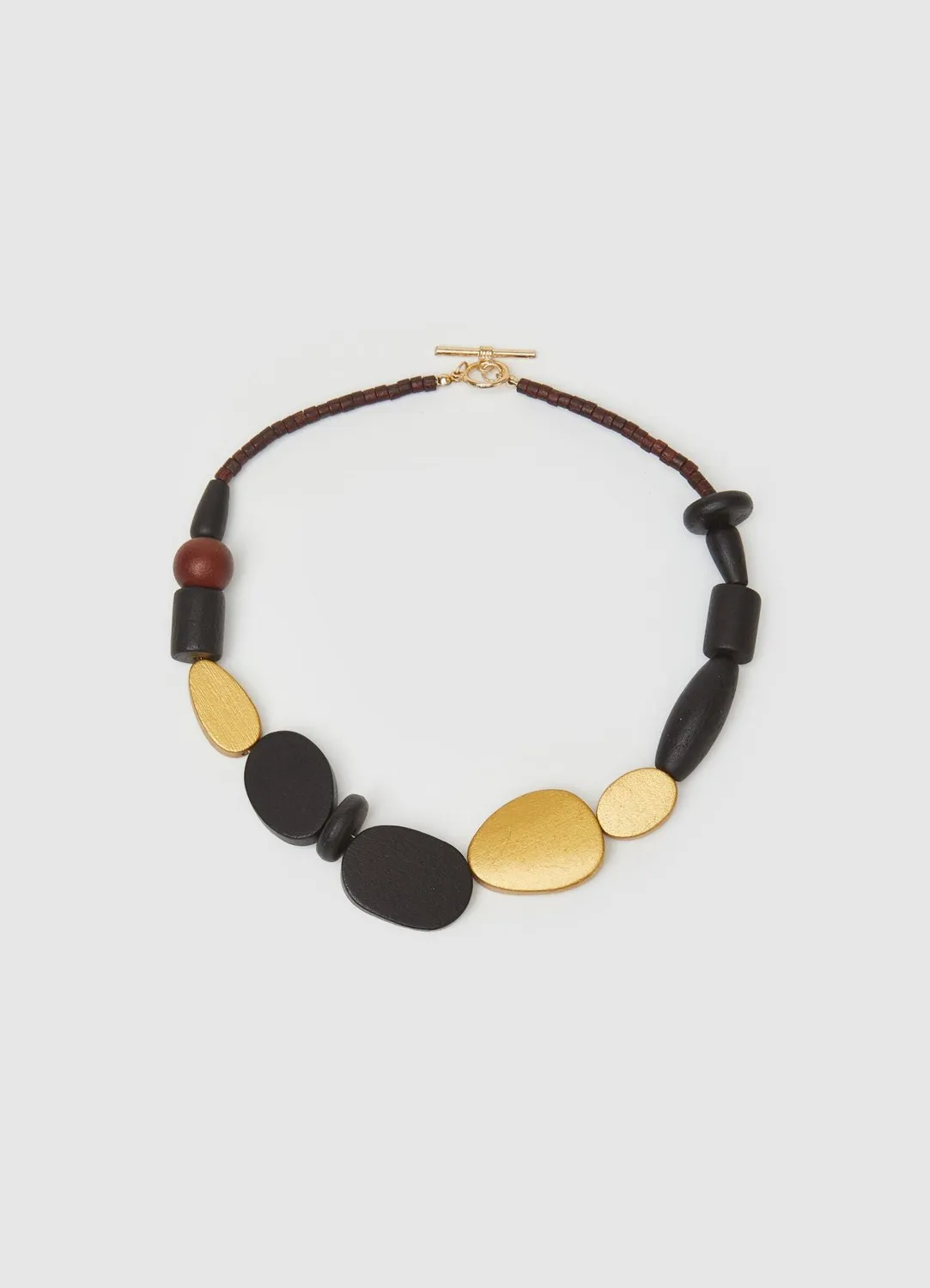 Calliope collier pierres perles bois femme