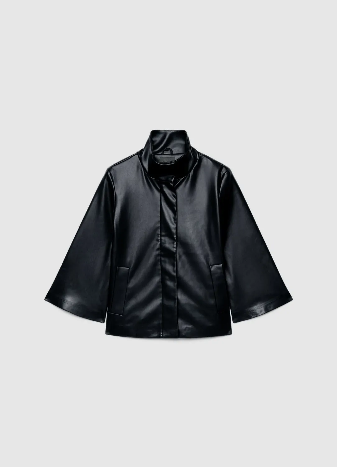 Calliope veste kimono effet cuir noire femme