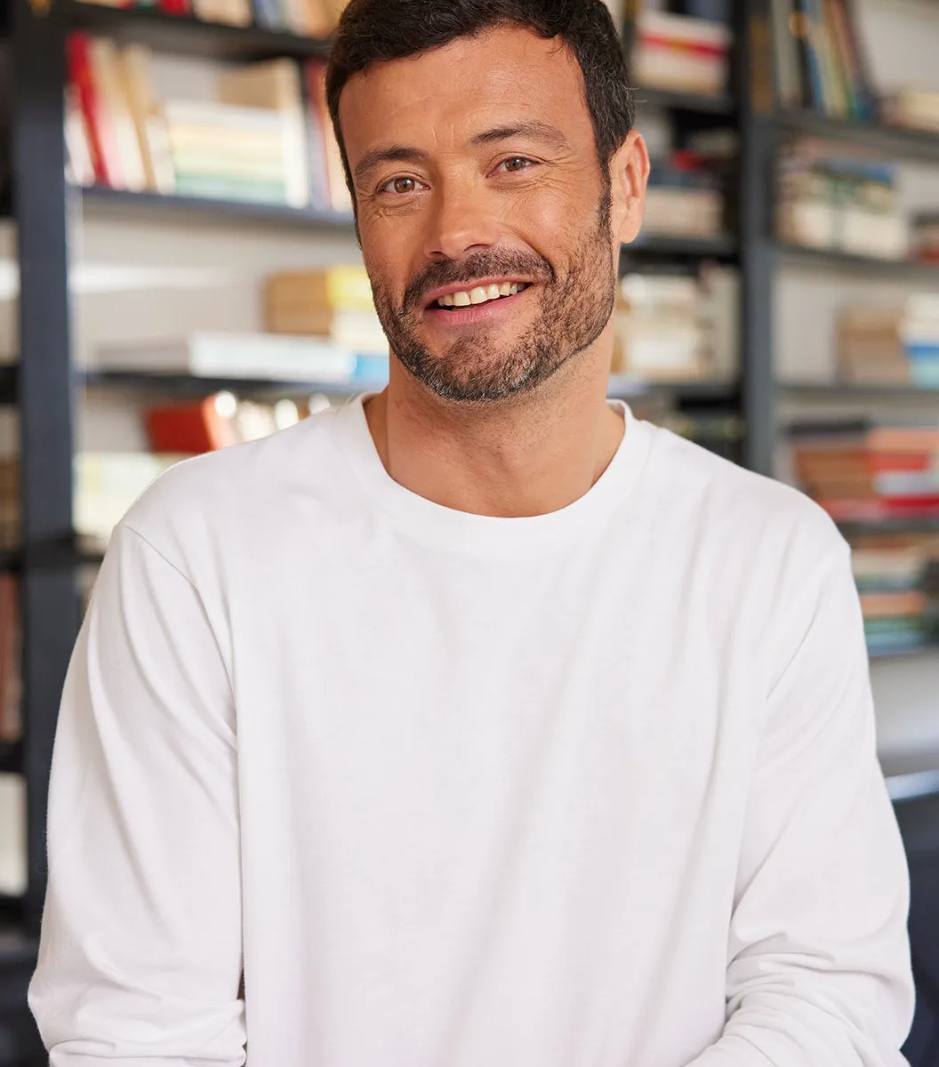 Cocorico Intemporel T-shirt Manches Longues Homme Blanc 100% coton