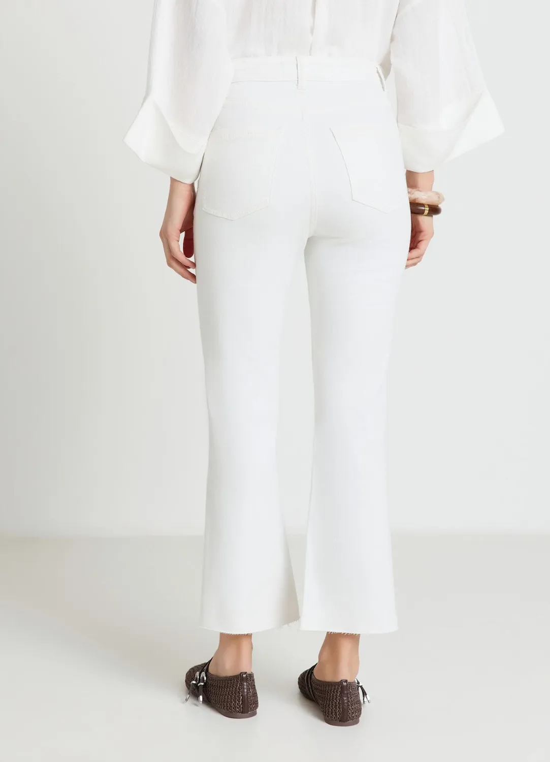 Calliope jean femme crop flare 5 poches uni