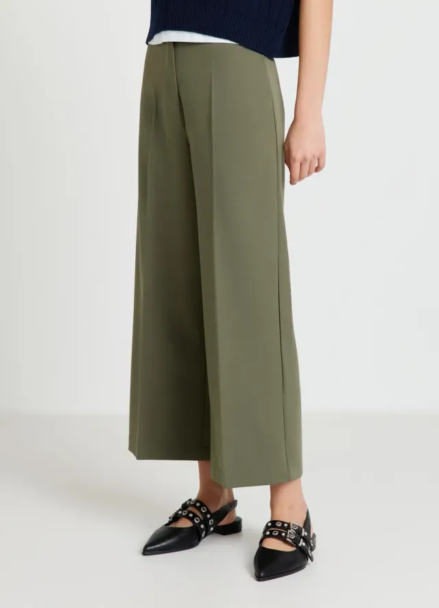 Calliope Palazzo Cropped pantalon uni S coupe bureau