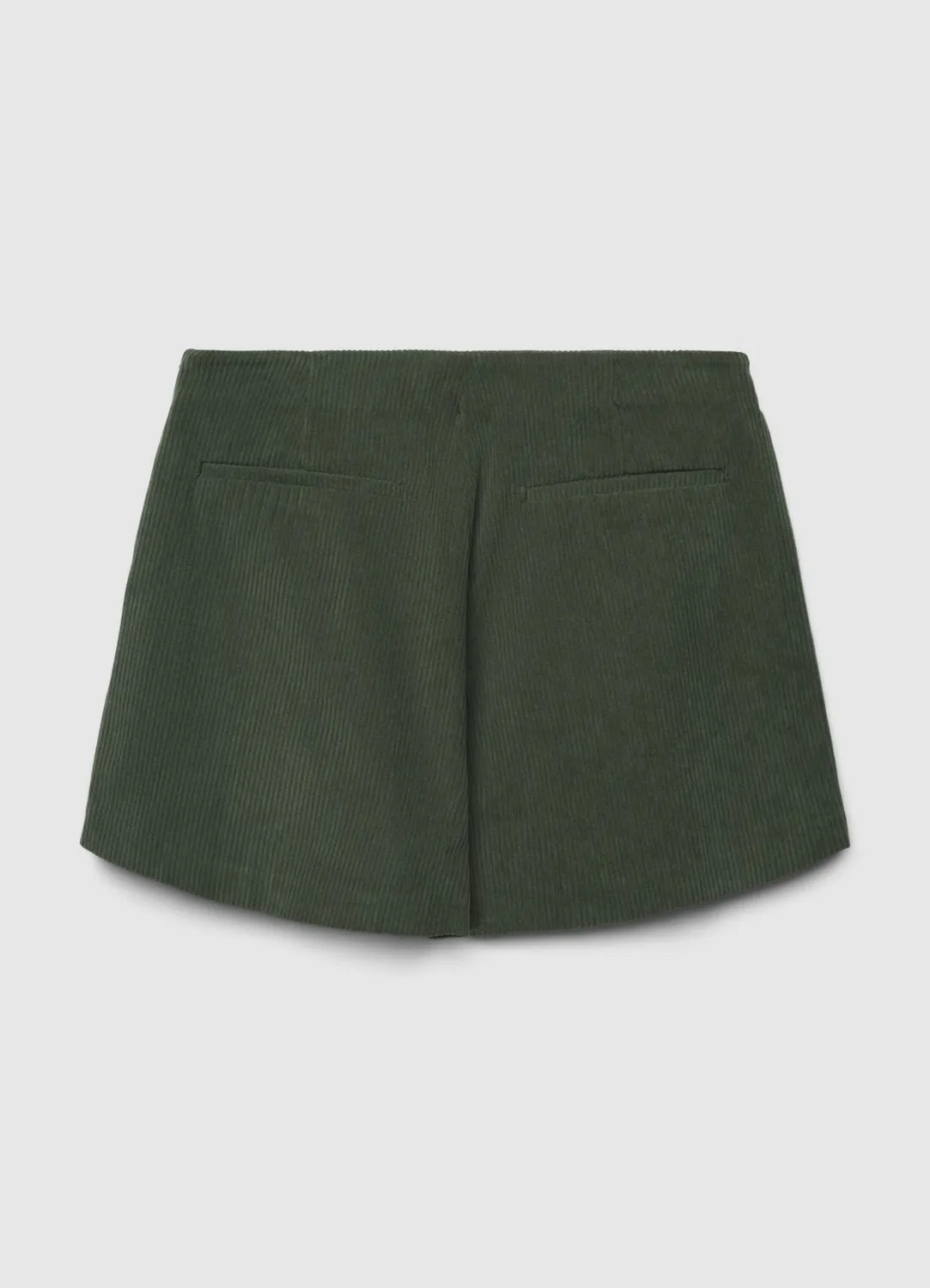 Calliope jupe-short femme velours côtelé fentes