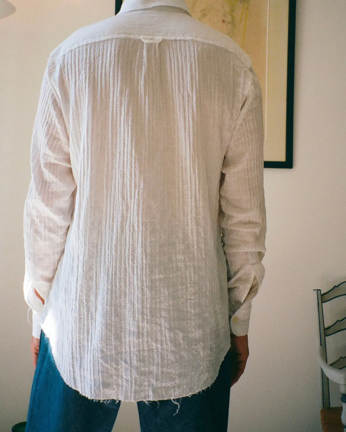 EREVAN Jagger chemise damier blanc cintrée