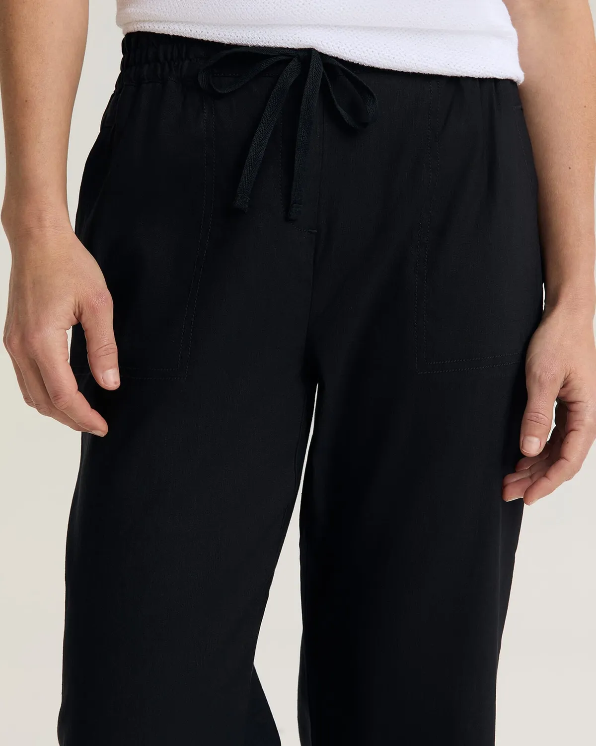 Sportscraft Rosa pantalon lin cropped stretch