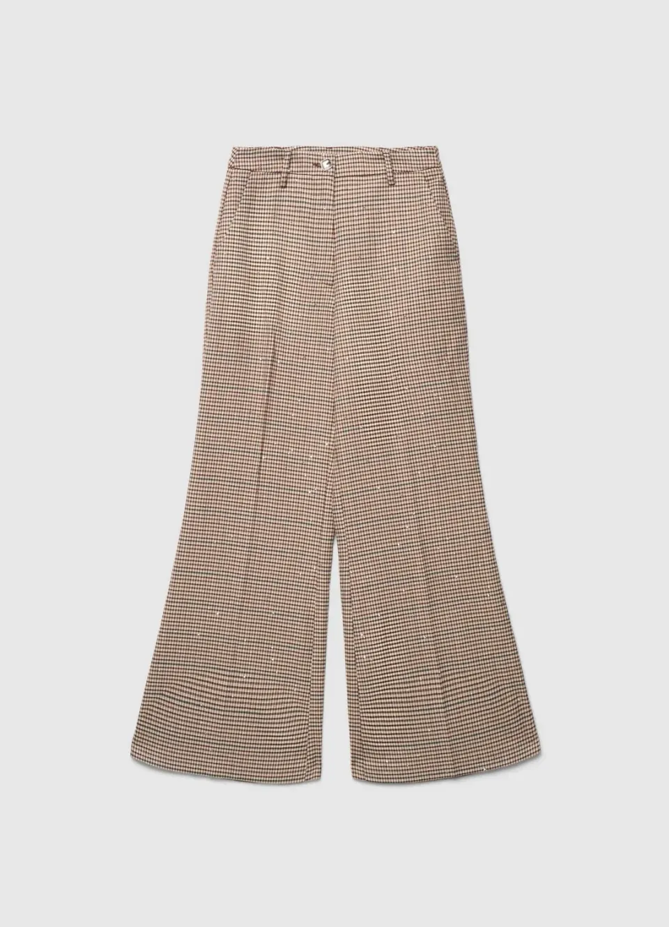 Calliope pantalon palazzo à carreaux S paillettes large