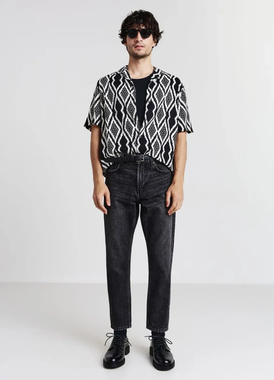 Calliope chemise losanges homme manches courtes