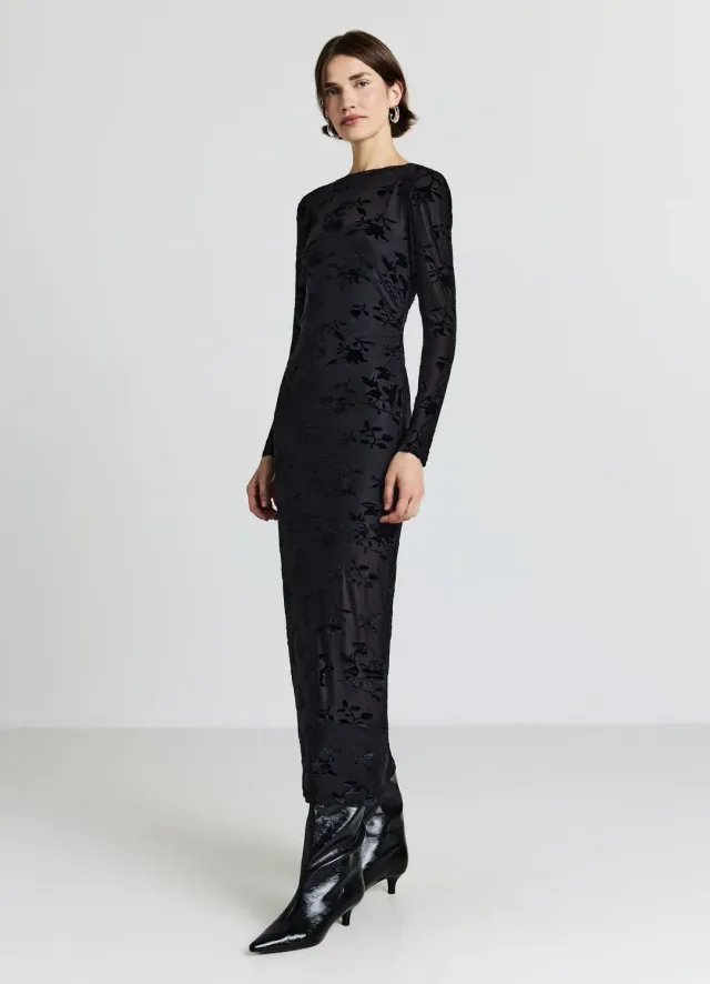 Calliope robe longue fleurs velours femme