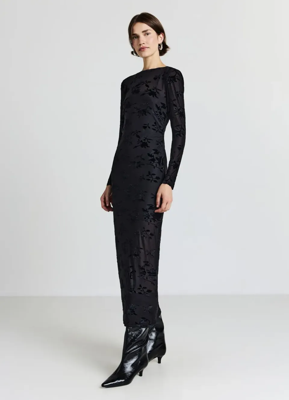 Calliope robe longue fleurs velours femme