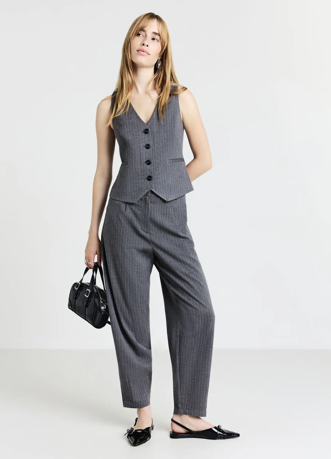Calliope gilet à rayures femme boutonné ajusté
