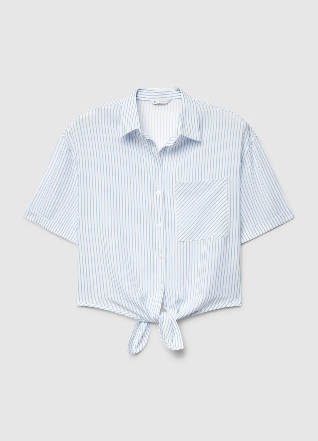 Calliope chemise rayée nœud manches courtes femme