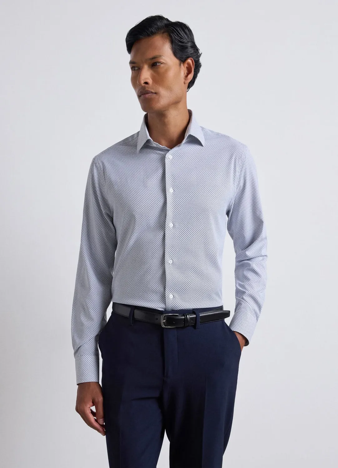 Calliope chemise slim homme micro-motif manches longues
