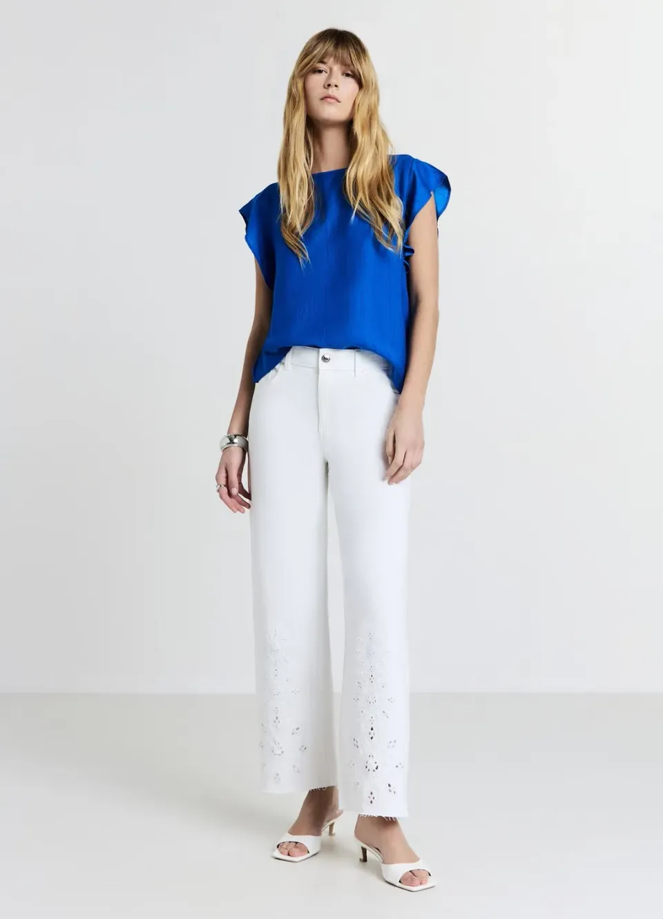 Calliope Blouse à volants chemisier femme manches courtes
