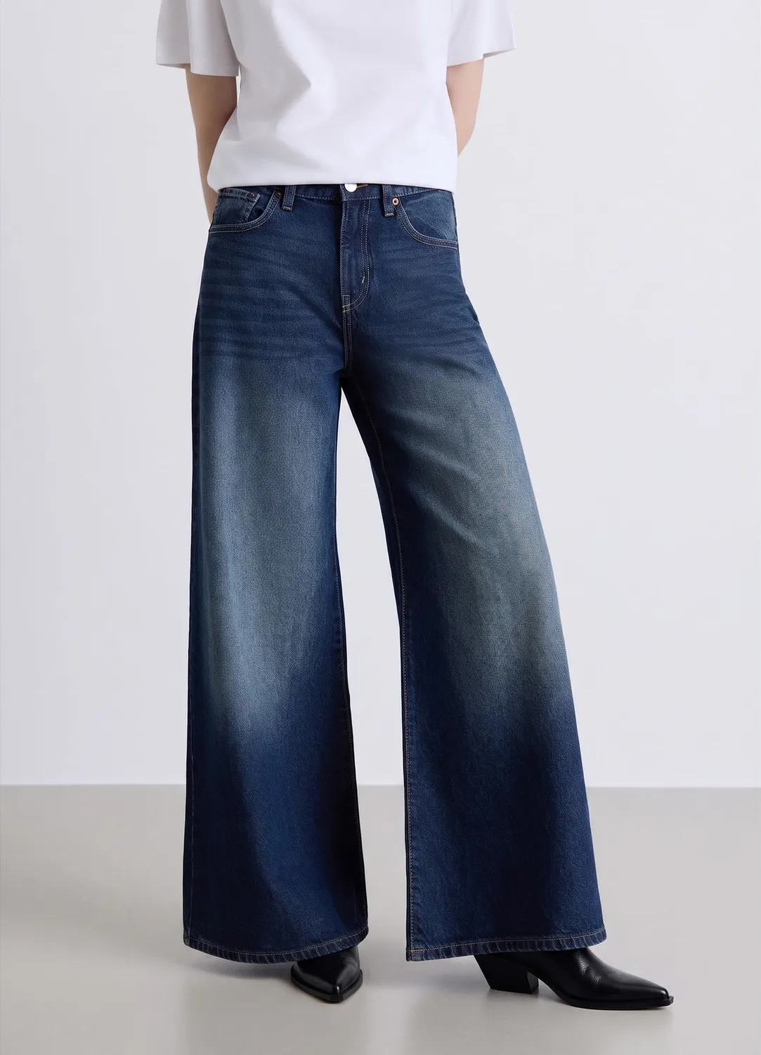 Calliope Jean Wide Leg Taille Basse Femme 42