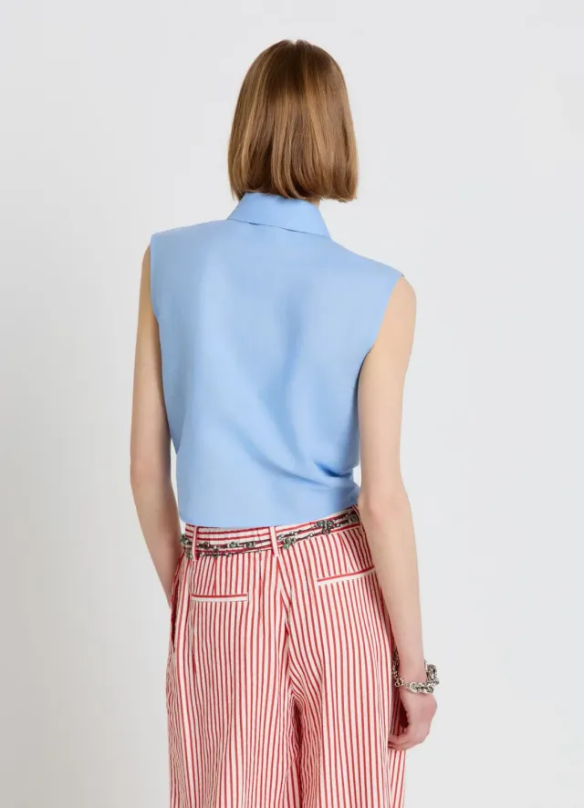 Calliope chemise sans manches femme lin nœud