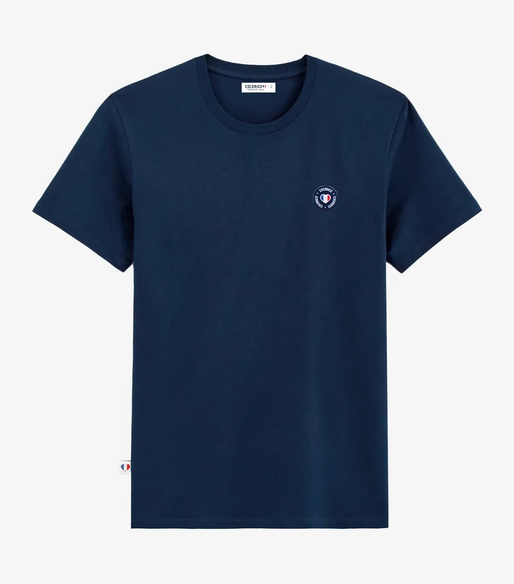 Cocorico Blason T-shirt Homme Marine 100% coton