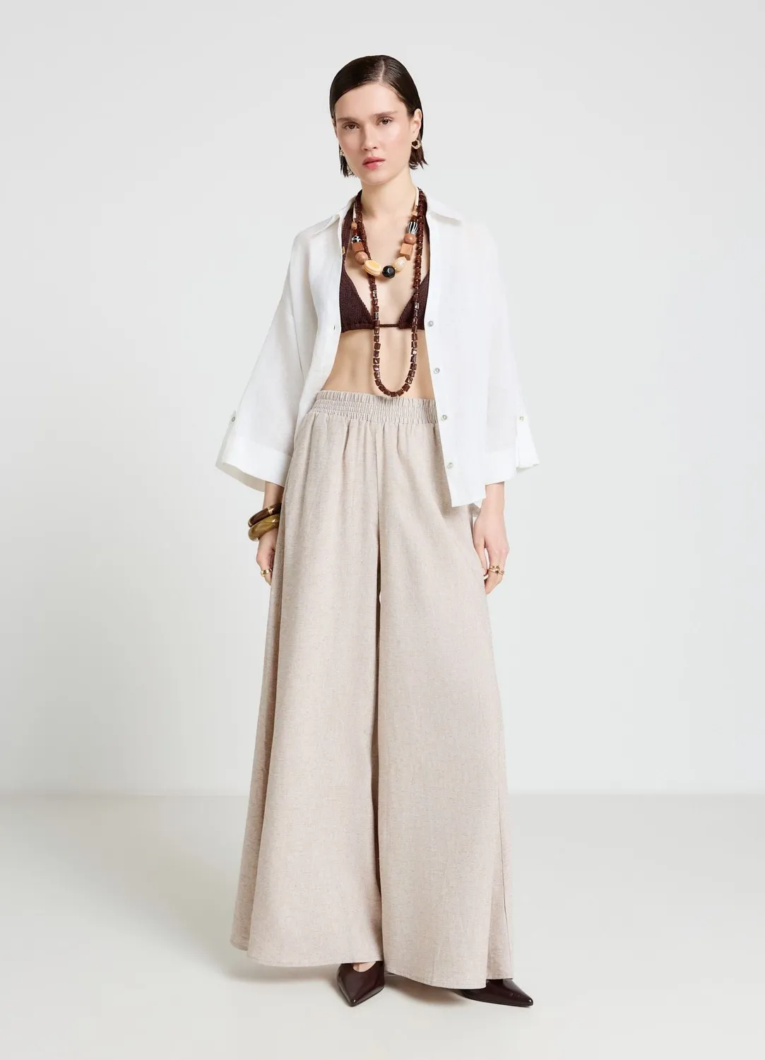 Calliope pantalon-jupe fluide femme taille élastique