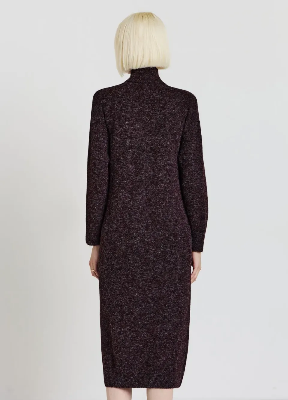 Calliope robe pull femme col roulé maille unie