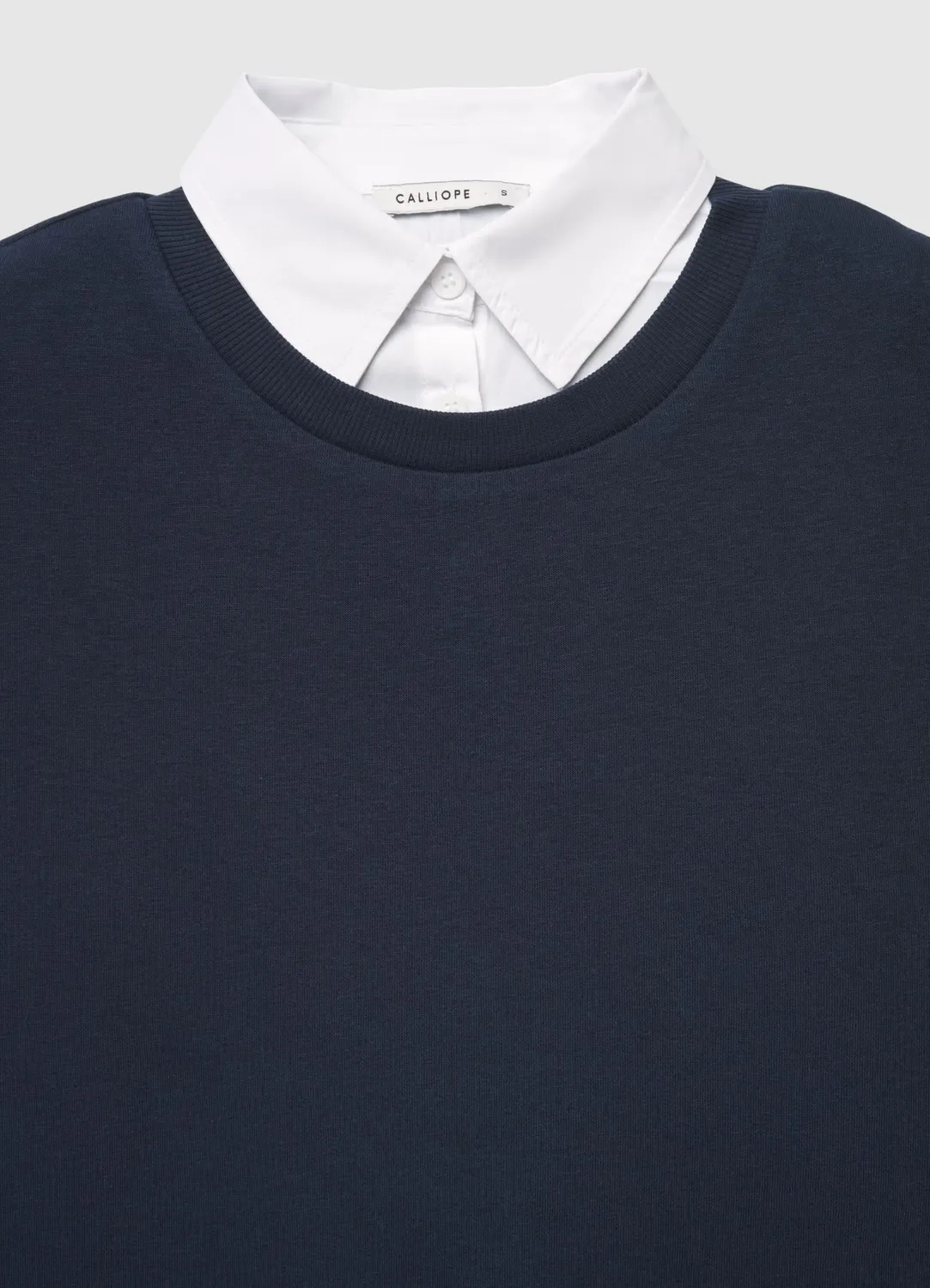 Calliope Sweat Col Chemise Femme Uni