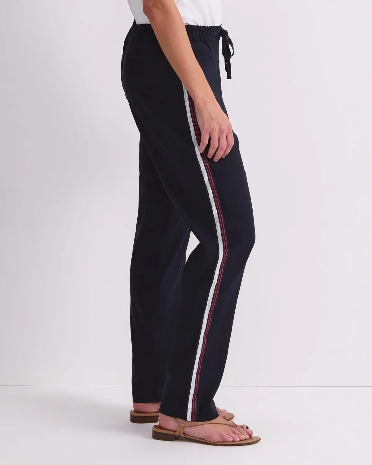 Sportscraft Rosa Side Stripe pantalon lin femme taille 6