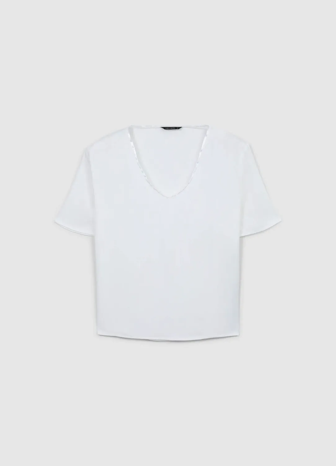 Calliope blouse femme col large manches courtes