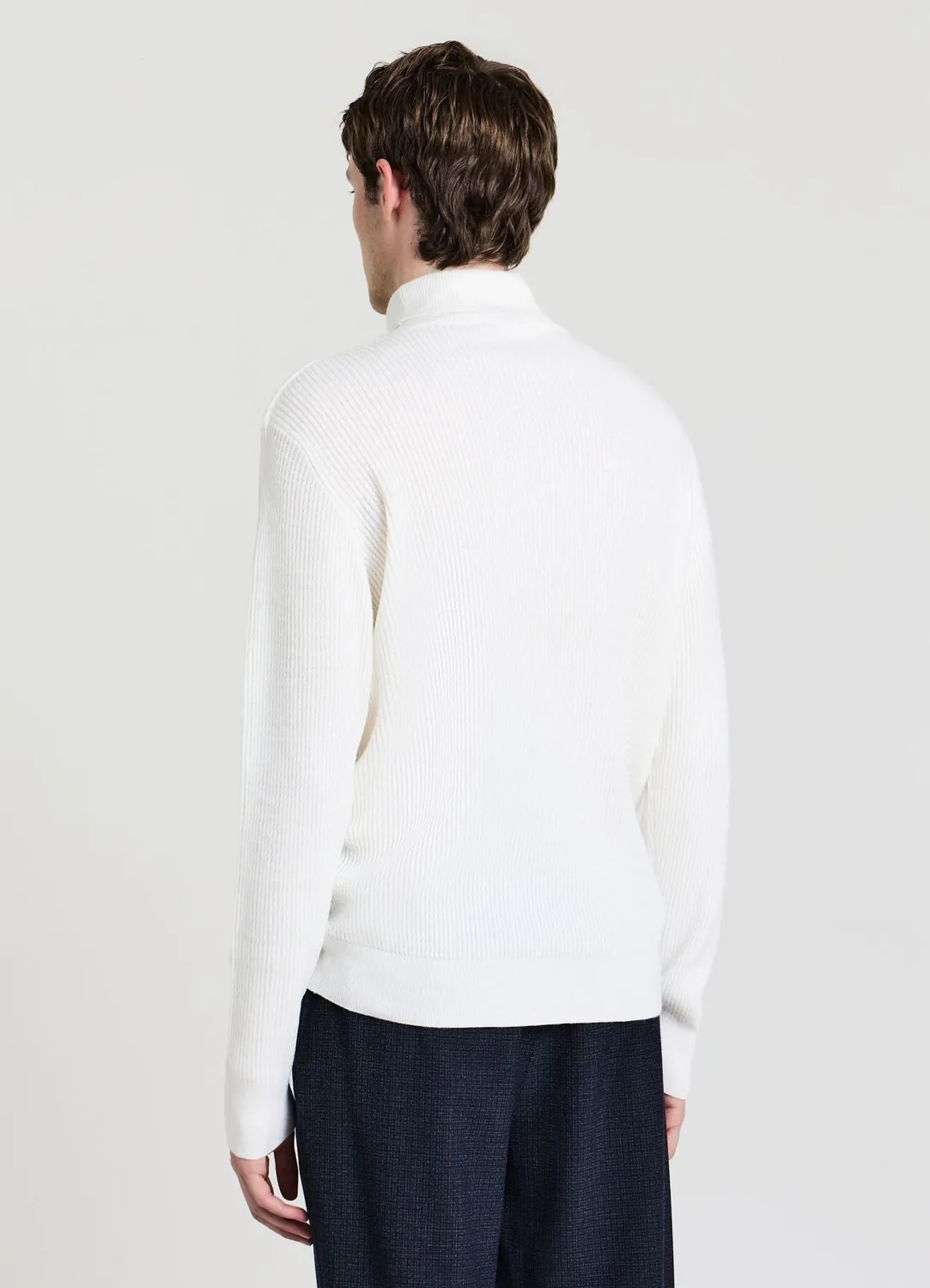 Calliope pull col roulé homme maille waffle uni