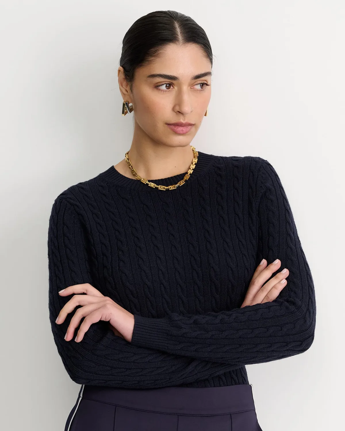 SportsCraft Baby Cable pull col rond mérinos femme