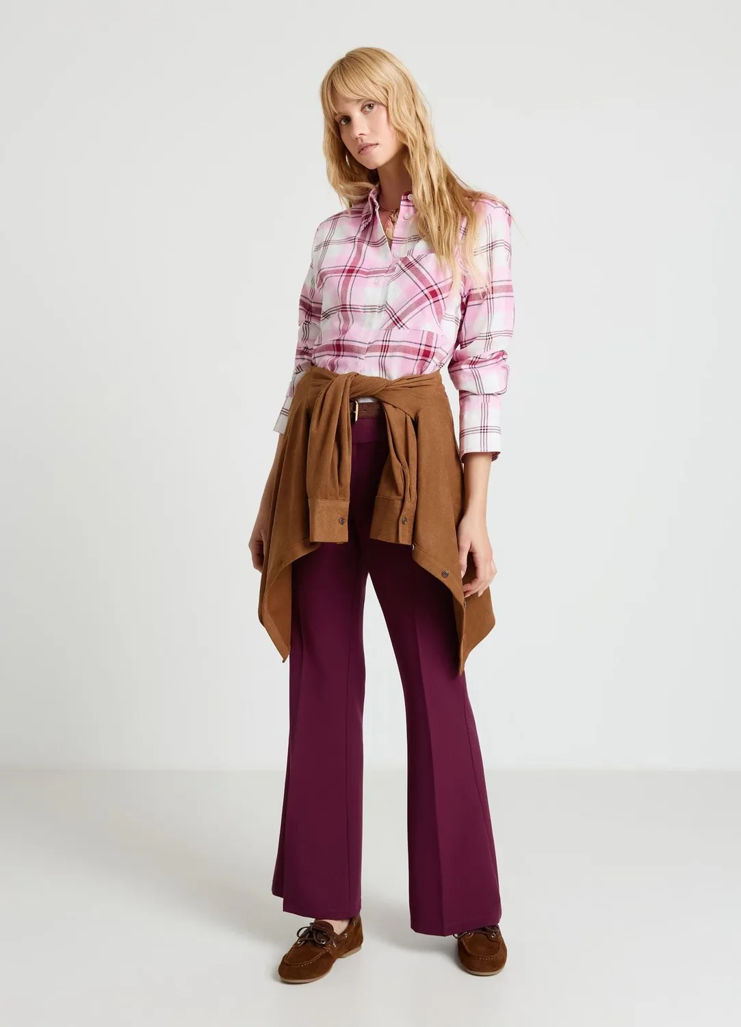 Calliope Chemise femme à carreaux manches longues regular