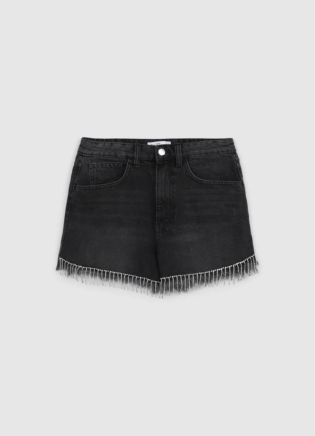 Calliope short jean femme franges strass 40-48