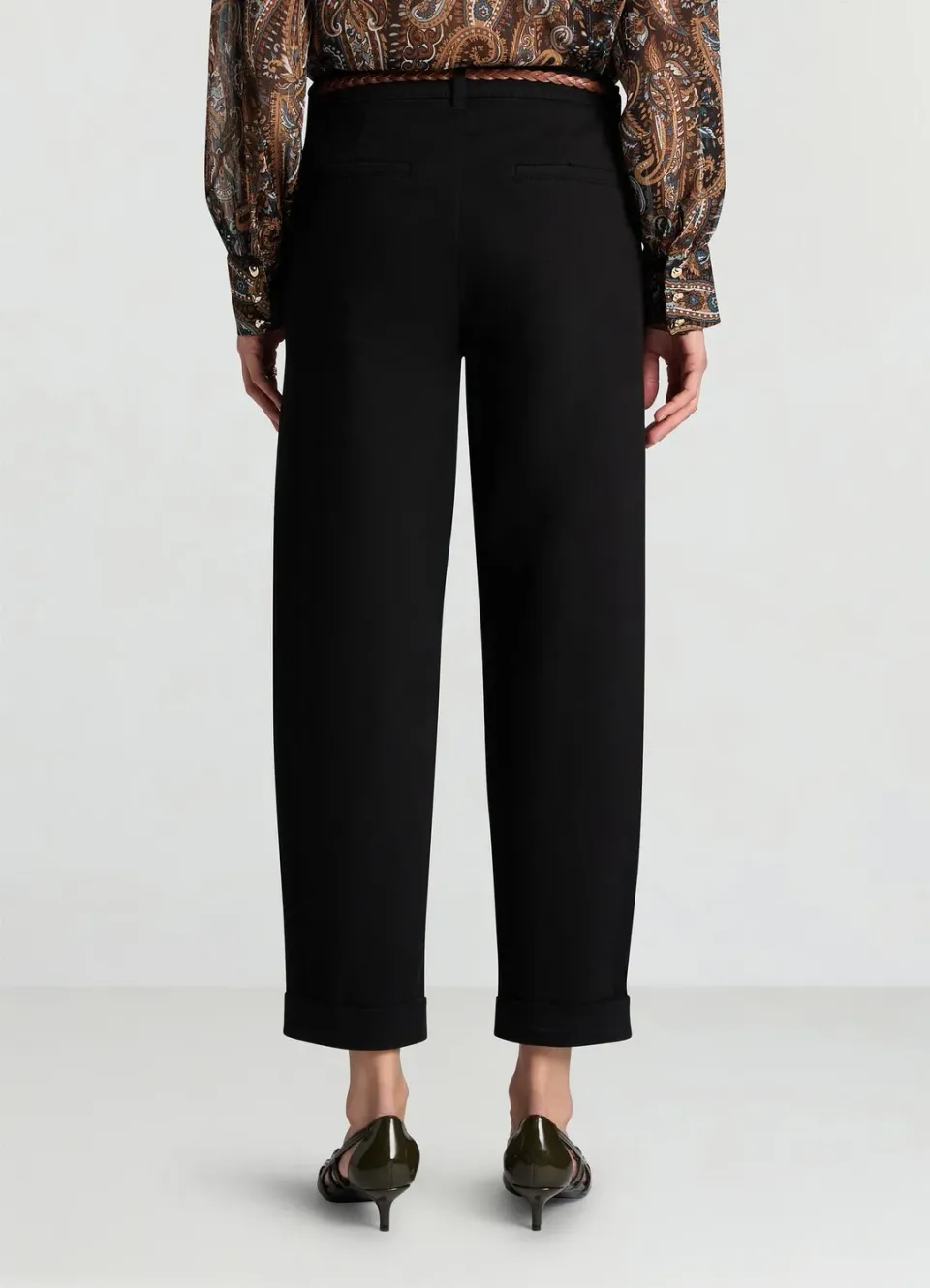 Calliope chino pantalon ceinture tressée
