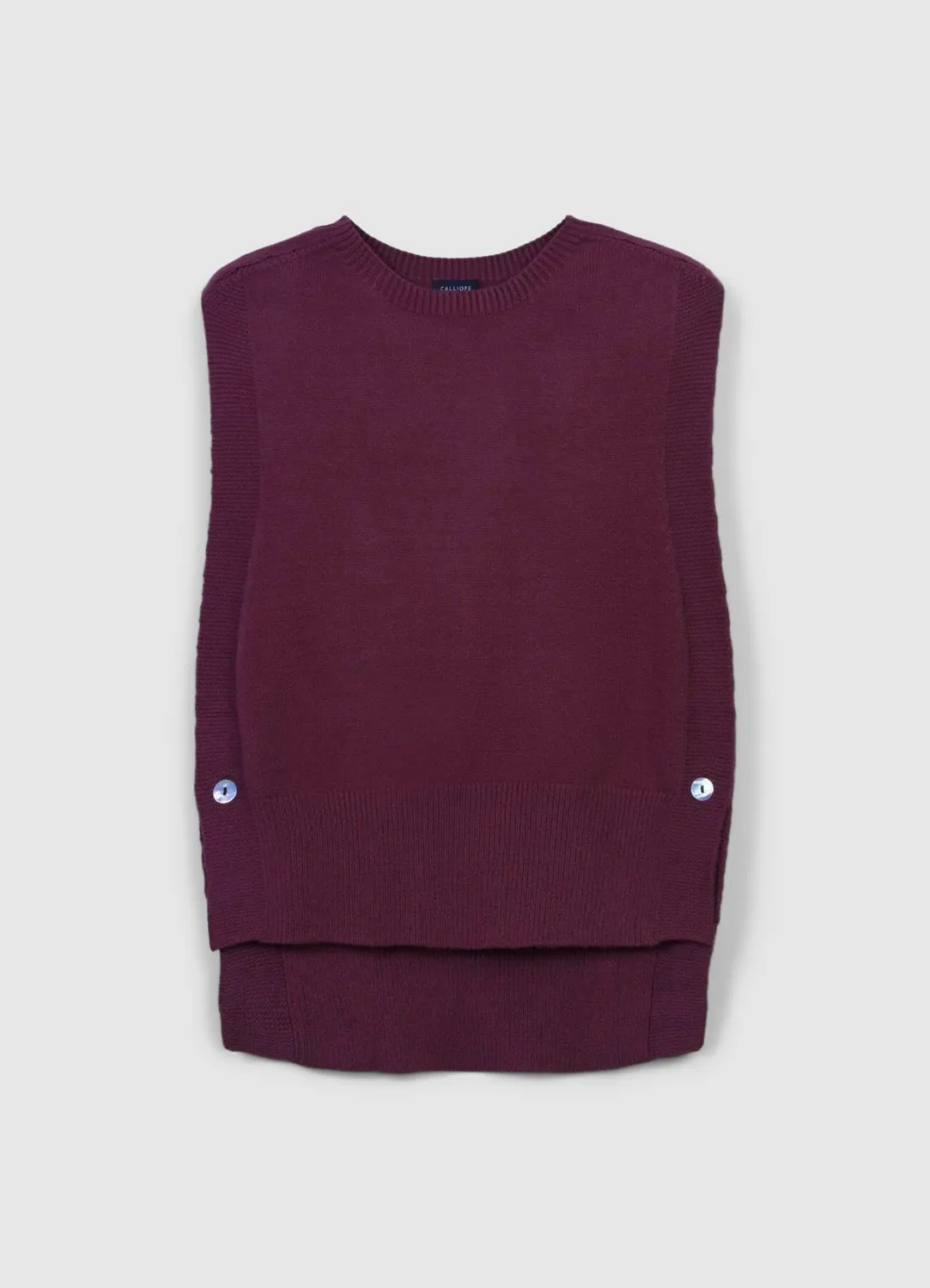 Calliope Gilet maille femme pull sans manches uni
