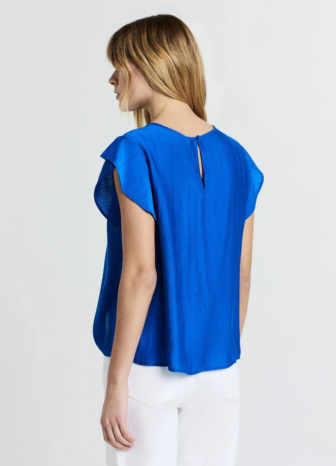 Calliope Blouse à volants chemisier femme manches courtes