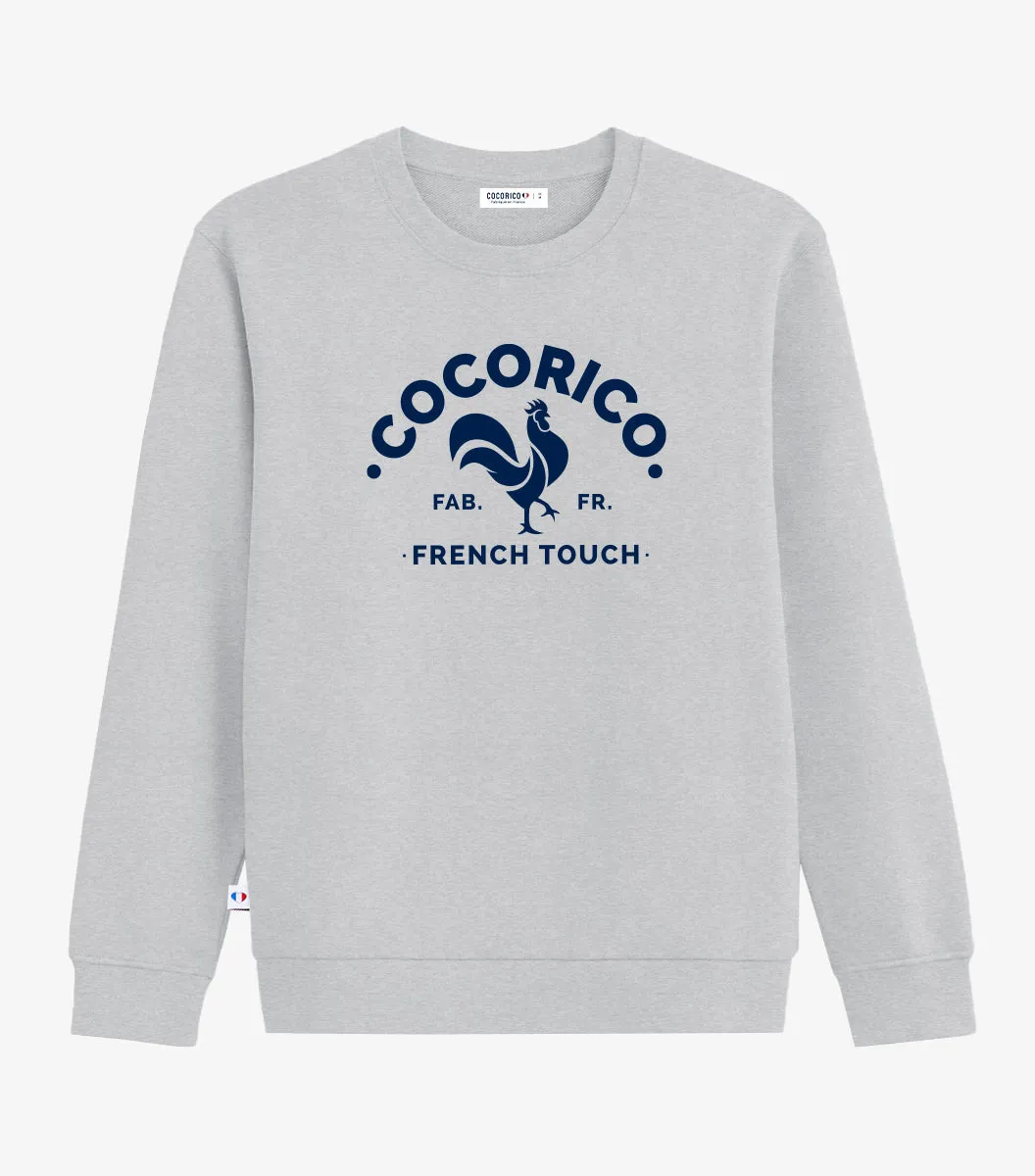 Cocorico Coq Français sweat femme gris coton