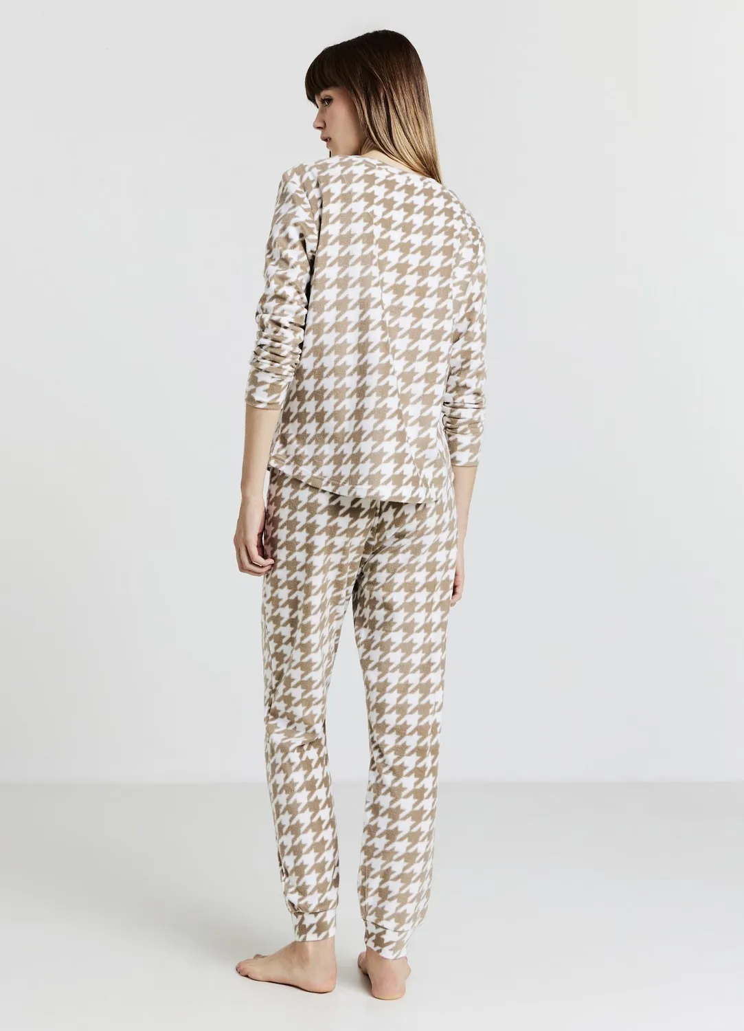 Calliope ensemble pyjama polaire femme pied-de-poule