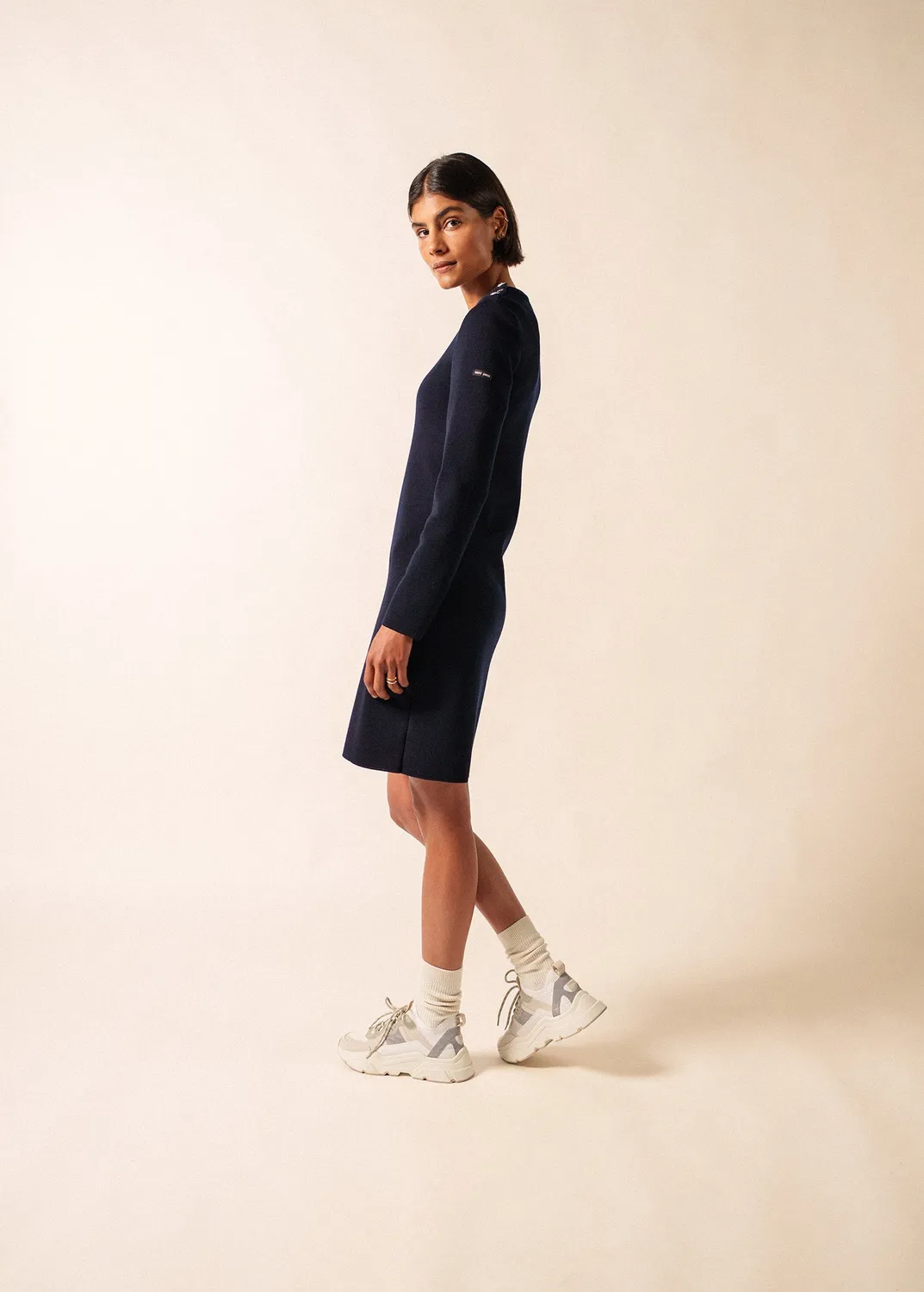 Saint James Grande Marée robe navy laine