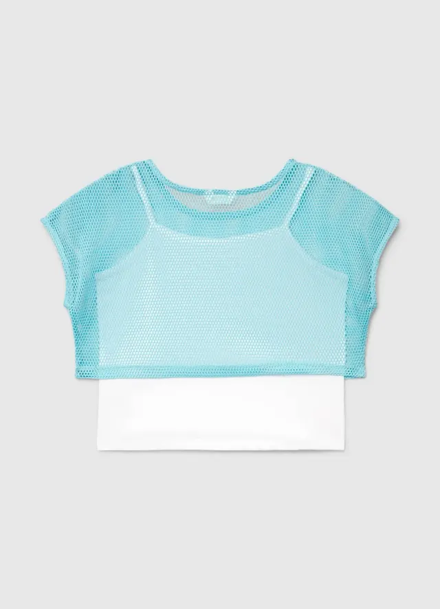 Calliope t-shirt double couche fille résille