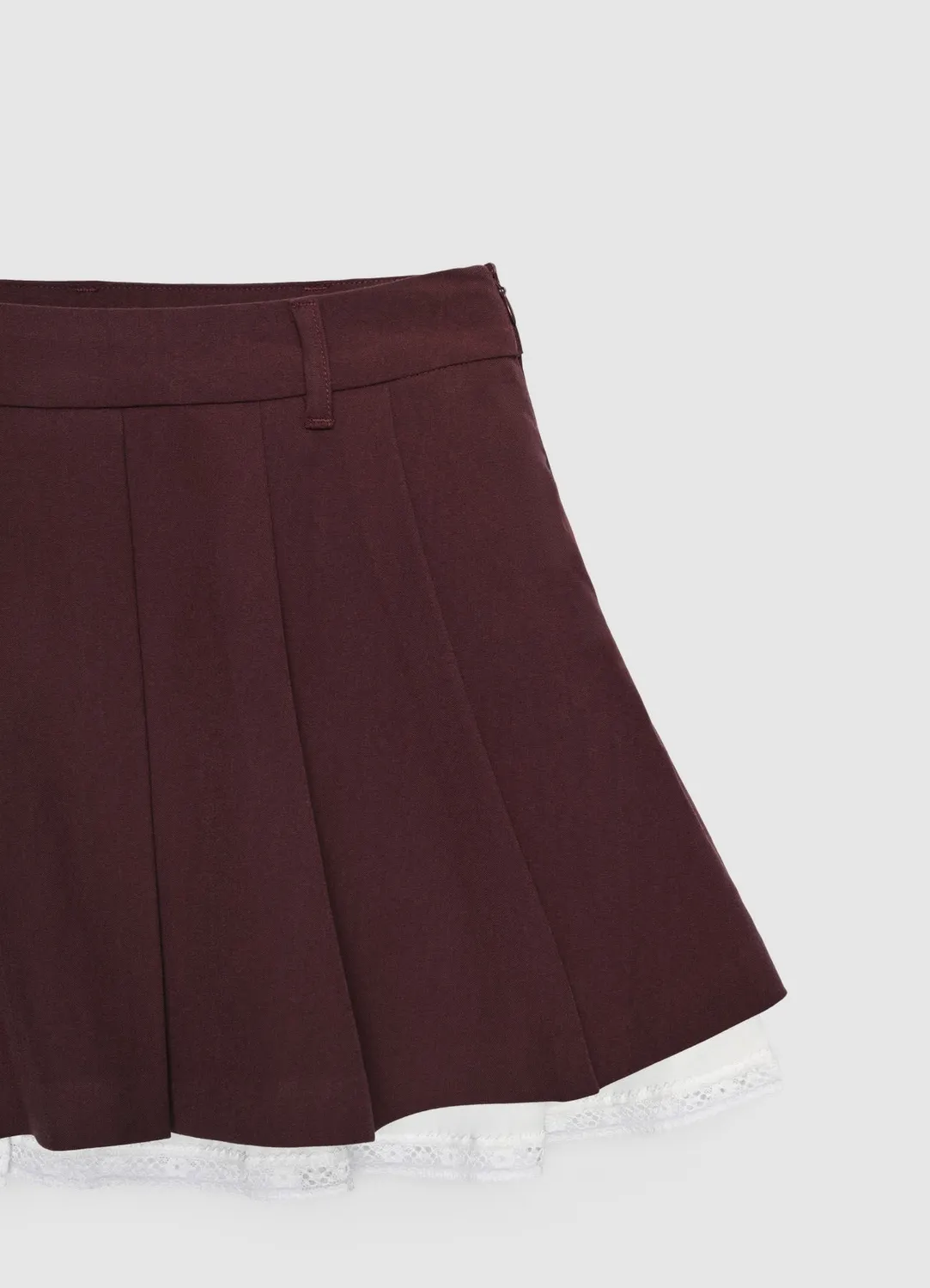 Calliope Short Plissé Bord Dentelle Femme Taille Haute