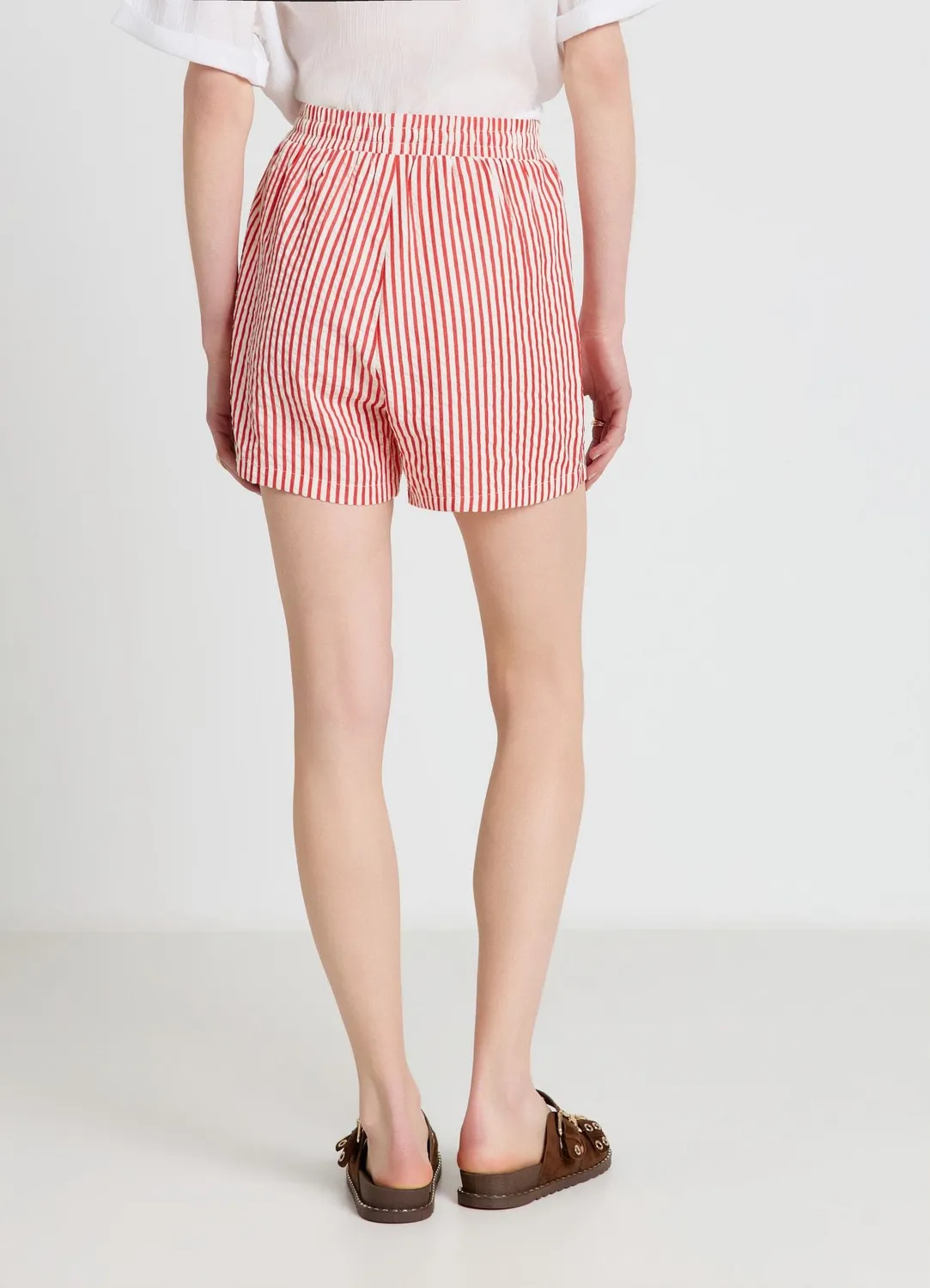 Calliope short rayé femme taille haute cordon