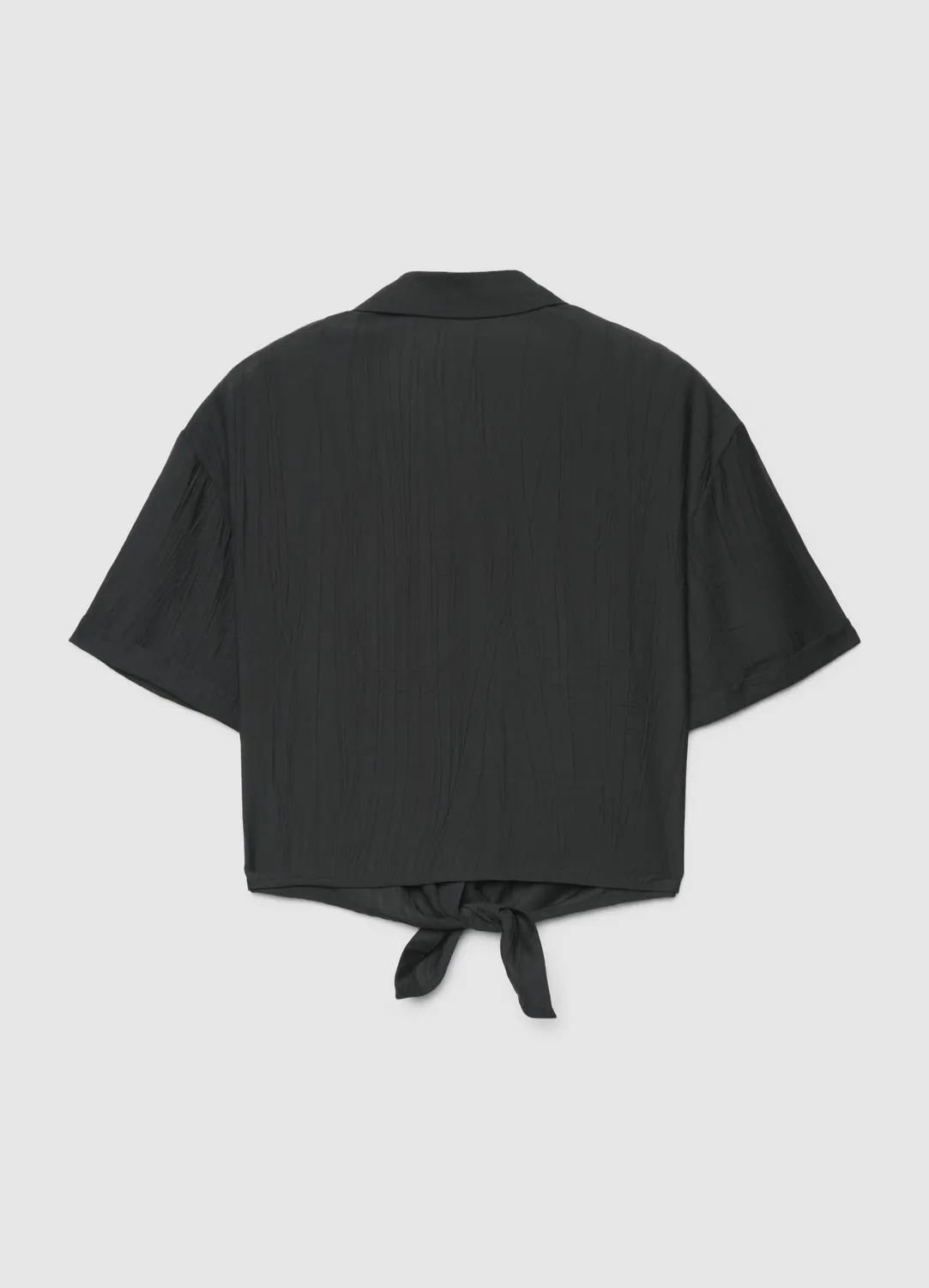Calliope chemise femme unie à nœud manches courtes